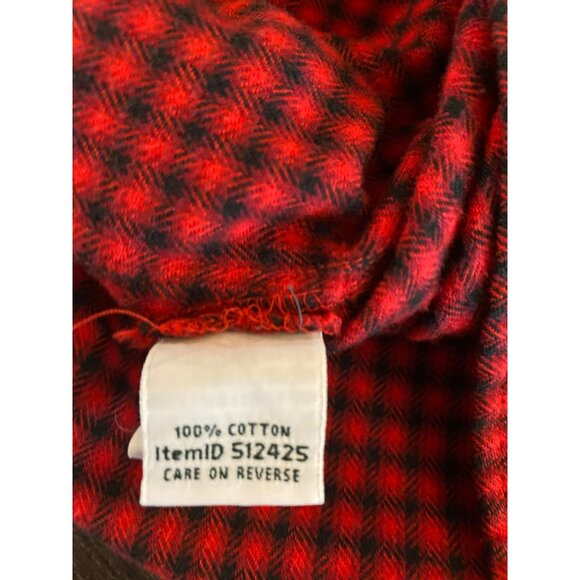 L.L. Bean Womens Red & Black Plaid Flannel Cotton Button-Down Shirt XL Petite - Picture 4 of 10